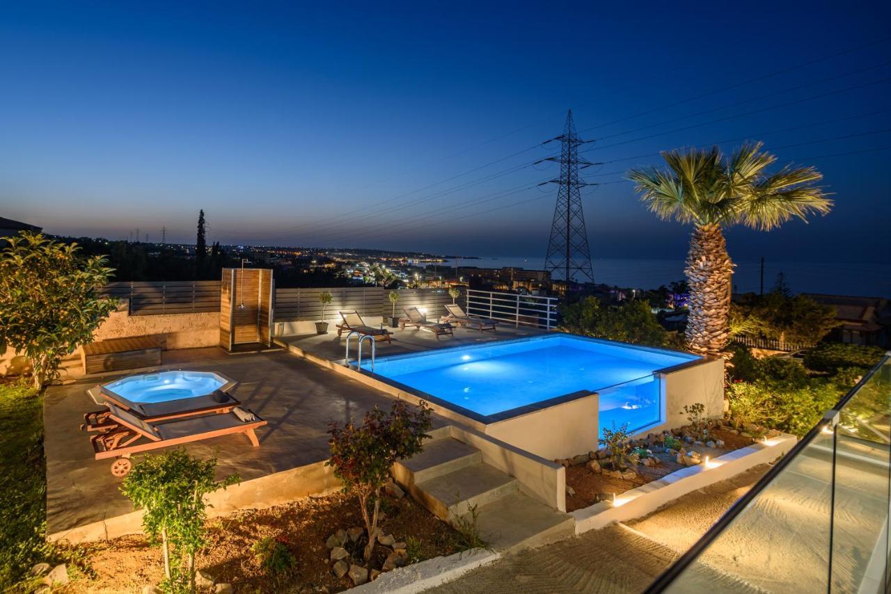 Queen'S Gem Luxury Villa - Heated Jacuzzi & Pool Khersónisos Eksteriør bilde