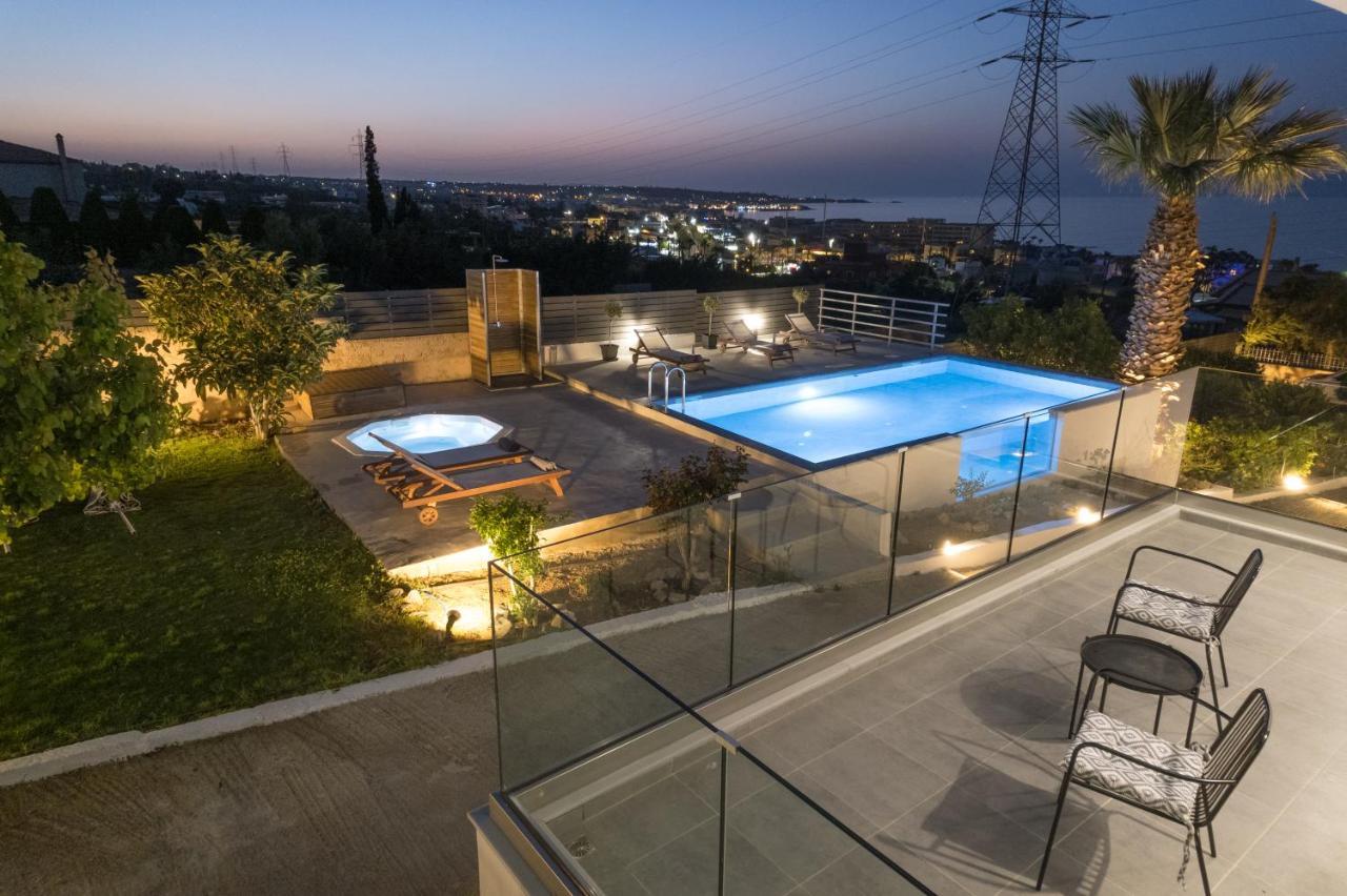 Queen'S Gem Luxury Villa - Heated Jacuzzi & Pool Khersónisos Eksteriør bilde