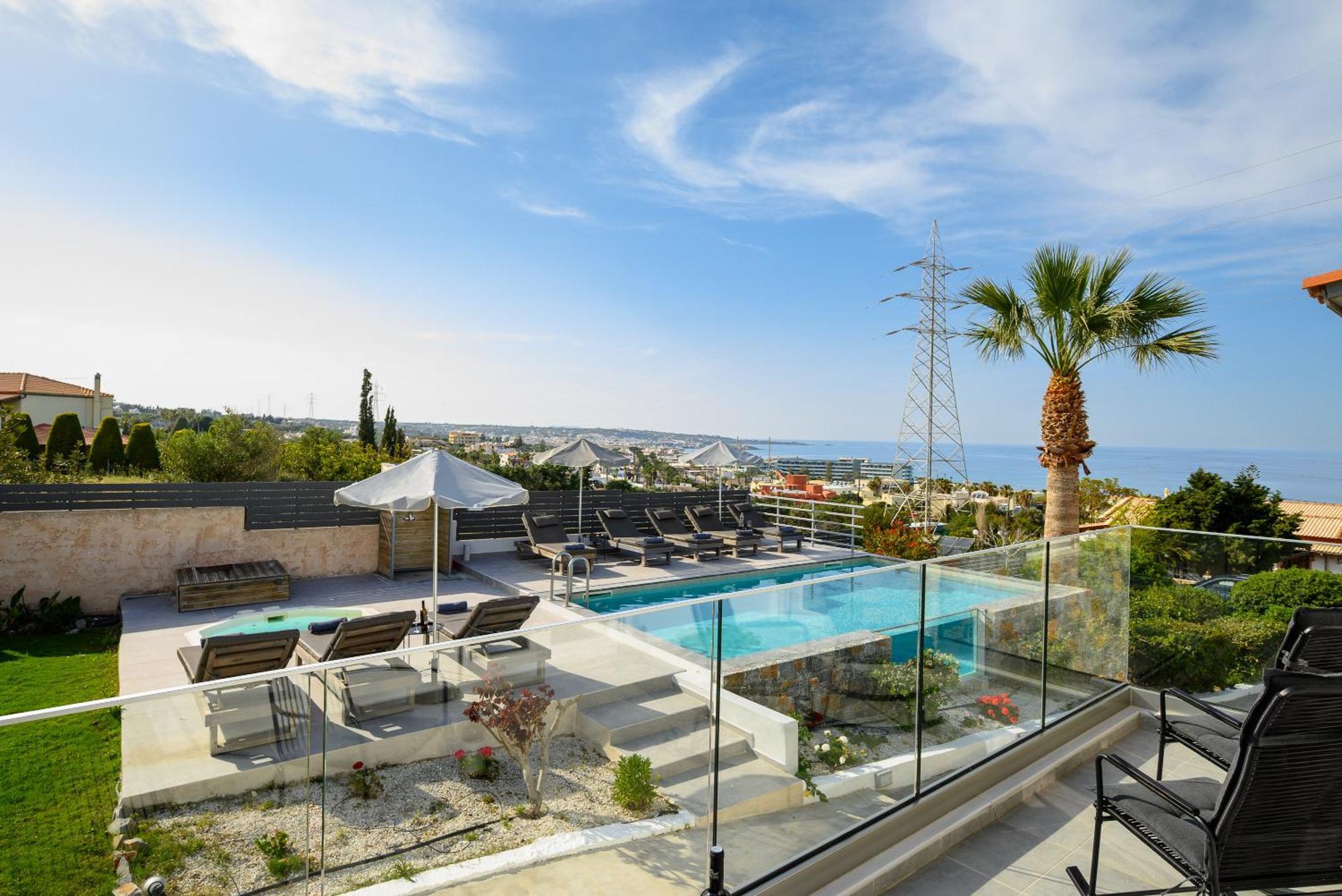 Queen'S Gem Luxury Villa - Heated Jacuzzi & Pool Khersónisos Eksteriør bilde